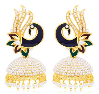 sukkhi modern peacock gold plated earring for women (6856egldpp600)