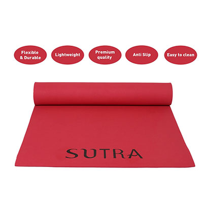 sutra yoga mat with strap, 6mm (red)