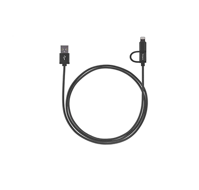 targus acc99510ap alu series 2-in-1 lightning and micro usb cable (black)