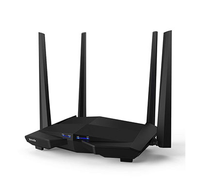 tenda ac10 1200mbps wireless smart dual-band gigabit wifi router (black)