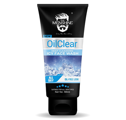 the menshine oil clear deep cleansing 100ml, reduces oil & exfoliates skin, oil clear look face wash (100 g)