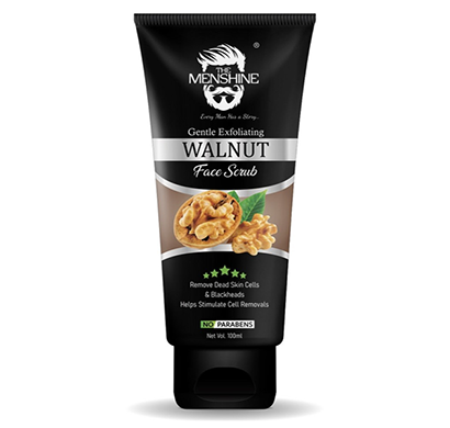 the menshine walnut face scrub-100g, exfoliation&tan removal, no sulphate & paraben scrub (100 ml)