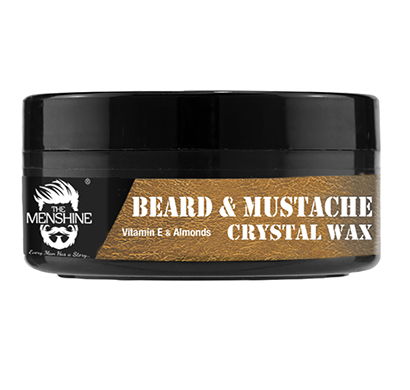 the menshine beard & mustache crystal wax 50gm with vitamin-e & almonds