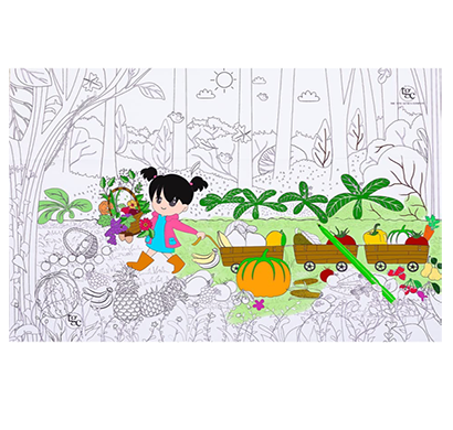 the tgc (tggpfv) color posters, 60cm x 90cm, a fun-filled coloring banner for kids & adults, explore the theme fruits & vegetables with colouring these poster, learning & creativity