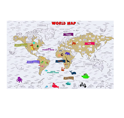 the tgc (tggpwm) explore the theme world map with colouring these poster, 60cm x 90cm, a fun-filled coloring banner for children,learning & creativity