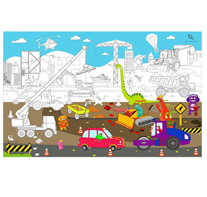 the tgc (tggpvd) explore the theme vehicles and dinosaurs with colouring these poster , 60cm x 90cm, a fun-filled coloring banner for children
