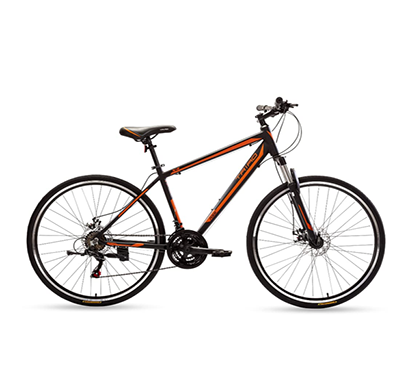 triad unisex x4 700c 21 speed fully fitted hybrid bicycle with 18 inch frame (matte black, 15+ years)