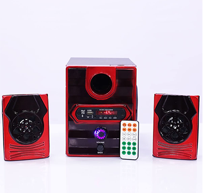 weboot 2.1 wooden multimedia speaker (red)