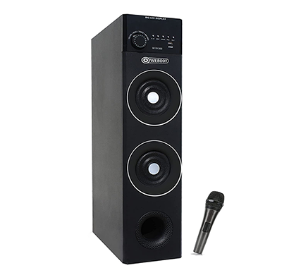 weboot dj wooden tower speaker (black)