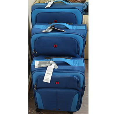 wenger (612327-x1) castic pro medium softside case, 65 litres suitcase (s.m.l),blue (3pc set)