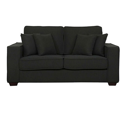 woodsworth from pepperfry (fm1745655) hugo fabric 2 seater sofa in charcoal (grey colour)