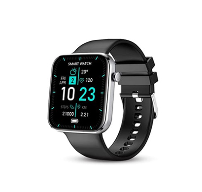 xtrim stride x.211 smartwatch with spo2 tracking, 1.69 colour touch screen, 220 mah battery, waterproof ip67, multi-sport modes, detachable straps, works with dafit application (black)