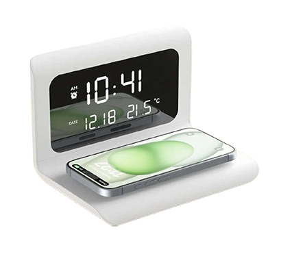 yuone digital alarm clock with wireless charging
