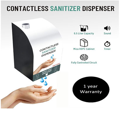 zontech contactless sanitizer dispenser