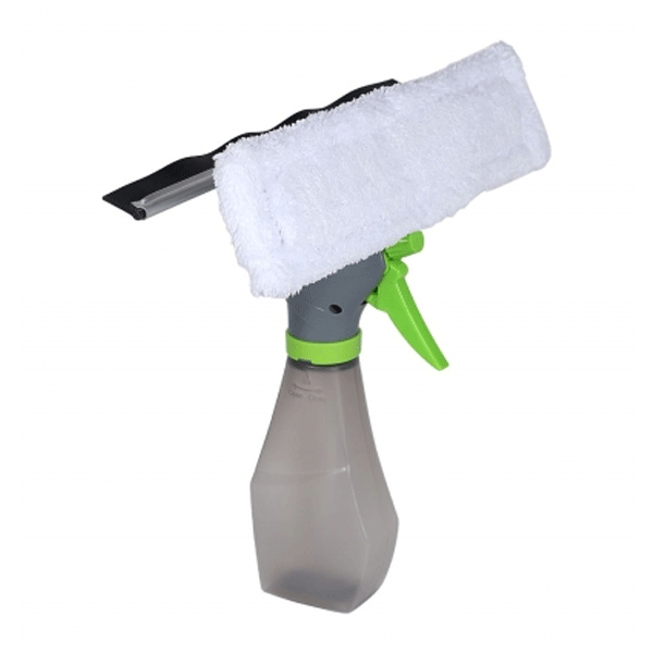 Cosmosgalaxy (I3756-A) 3 In 1 Spray Bottle Cleaning Brush With Glass Cleaning Wiper, White