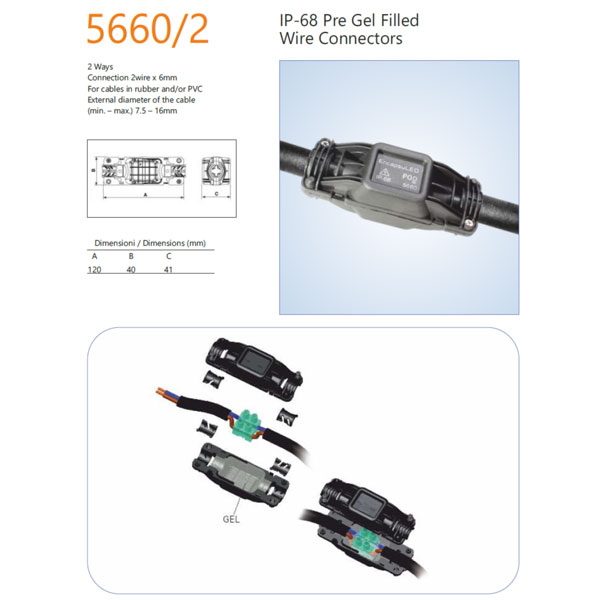 Encapsuled 5660.2 Pre Gel Filled Wire Connector