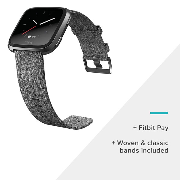 Fitbit Versa Special Edition Smartwatch (Charcoal Woven)