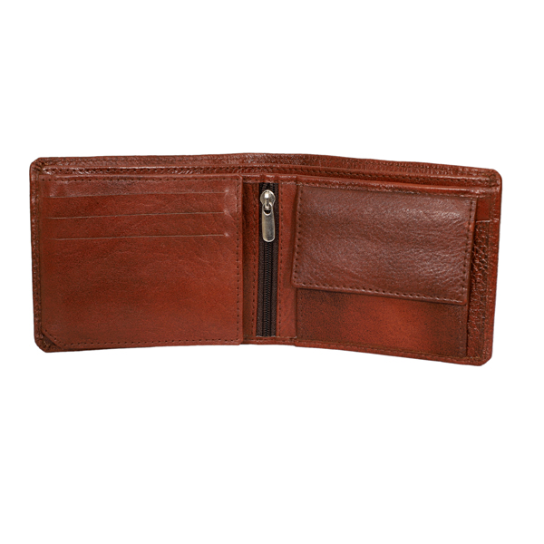 Fustaan Men Genuine Two-Tone Leather Wallet (Brown)