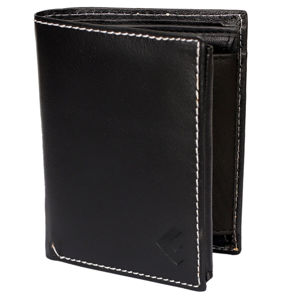 Fustaan Men Genuine Nappa Leather Men Wallet (Black)
