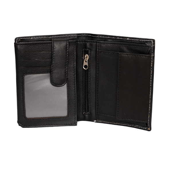 Fustaan Men Genuine Nappa Leather Men Wallet (Black)