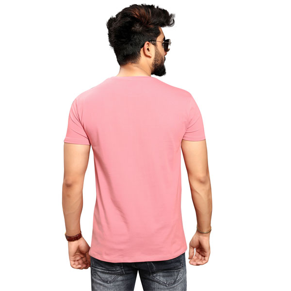Wholesale Less Q Branded Cotton Lycra Mens T Shirts (light pink) with best  liquidation deal