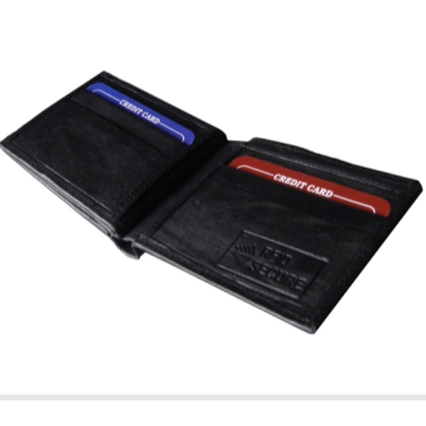 Saw -1604, Bi-Fold Wallet Leather, Black