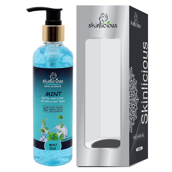 SKINLICIOUS Mint Beauty Gel for Skin and Hair, 240ml - Paraben & sulphate Free