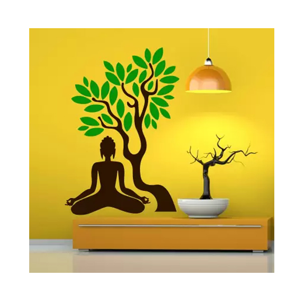 Enormous Kart Buddha Blossom Tree on Wall Medium Spiritual Sticker (Pack of 1)
