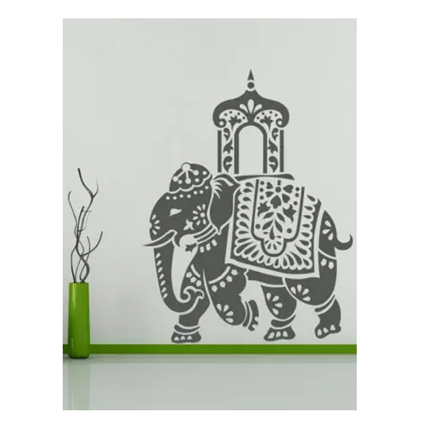 Enormous Kart Royal Elephant on Wall Small Animal Sticker (Pack of 1)
