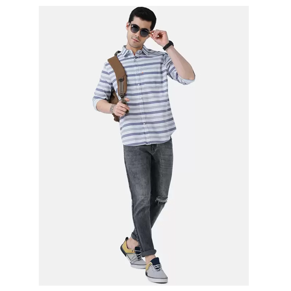 ALPHEUS (ALSH0822025) Men Regular Fit Striped Spread Collar Casual Shirt (Multicolor)