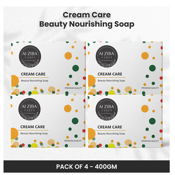 ALZIBA CARES Cream Care Beauty Nourishing Soap 100GM (Pack of 4)