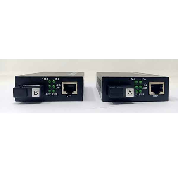 Dax Media Converter for 10/100/1000 Single Node Fiber SC Interface 1550/1310NM As a Pair (DX-MC5320USGC)