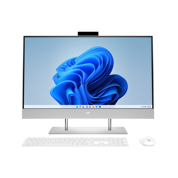HP 27-DP1117IN All in One Desktop (Intel Core i5-1135G7/ 11th Gen/ 16GB RAM/ 1TB SSD/ Windows 10 + MS Office/ Wireless Keyboard & Mouse/ NO ODD/ 27-Inch FHD with Alexa Built-in/ 8 kg 820 g/ 1 Year Warranty), Natural Silver