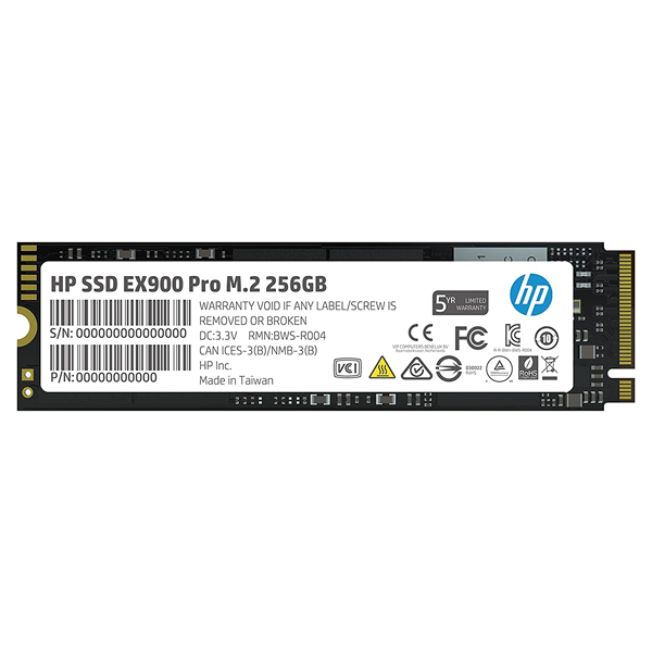 HP EX900 Plus 256GB NVMe PC SSD - PCIe Gen3 3D NAND Internal Solid Hard State