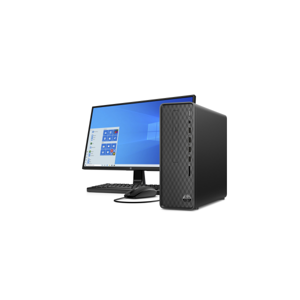HP Slim S01-pF2889in Desktop Pc (Intel Core I3/ 12th Gen/ 8GB RAM/ 512GB SSD/ Windows 11 + Ms Office/ 20" Monitor/ Wired Mouse & Keyboard/ 1 Year Warranty), Black