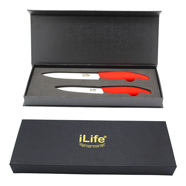 iLife Advanced Ceramic Revolution Series 4 & 5 inch Paring Knife Set with Gift Case