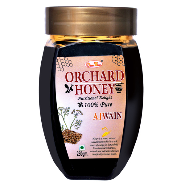Orchard Honey,( Ajwain Flora) 100% Pure & Natural (No Additives, No Preservatives)(250gm)