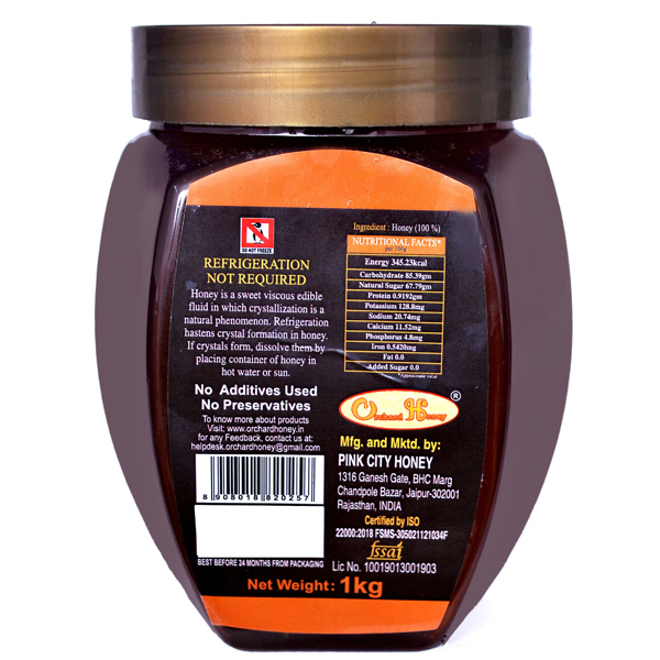 Orchard Honey,( Premium Quality) 100% Pure & Natural (No Additives, No Preservatives)(1 kg)