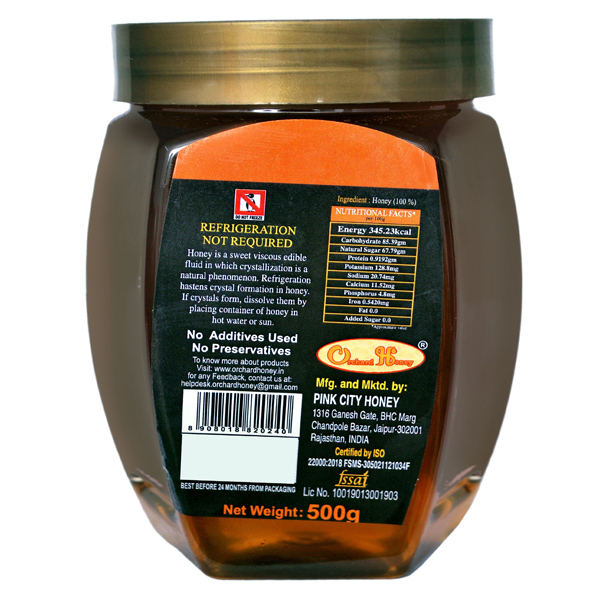 Orchard Honey,( Premium Quality)100% Pure & Natural (No Additives, No Preservatives) (500gm)