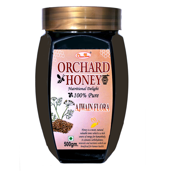 Orchard Honey,( Ajwain Flora)100% Pure & Natural (No Additives, No Preservatives) (500gm)