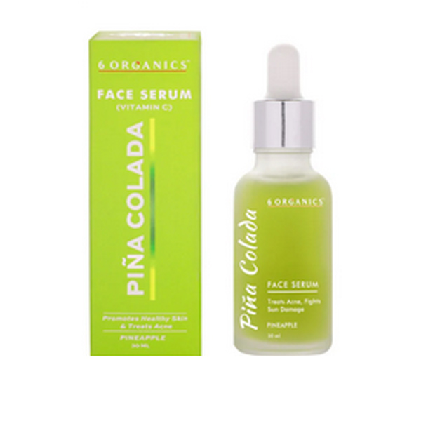 6 Organics Pina Colada Face Serum (Vitamin C + E) Skincare 30 ml
