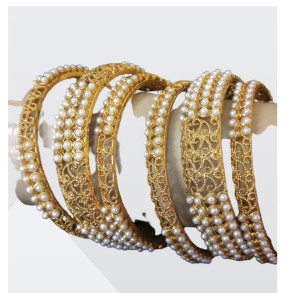 Neekibha Collection Pearl Bangles Wedding Jewellery