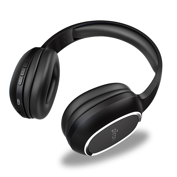 Refurbished PTron Studio Over-Ear Bluetooth 5.0 Wireless Headphones with Mic (Black)