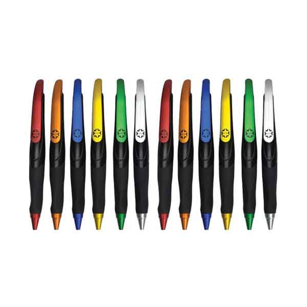 Stolt Vise Plastic, Ball Point Pen (Multicolor) Set Of 12