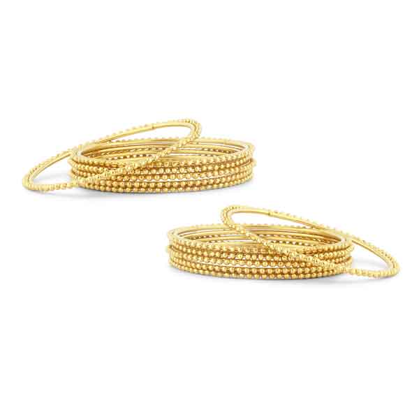 Sukkhi Glimmery Gold Plated Bangles For Women Set Of 12 (B71420GLDPKR300-2.4)
