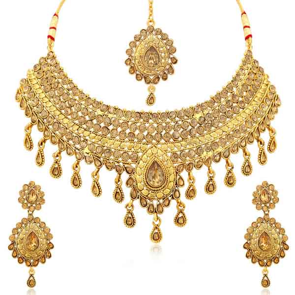 Sukkhi Sparkling Gold Plated Lct Necklace Set Combo For Women (CB73380)