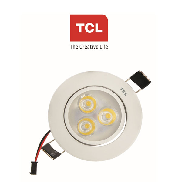 TCL LED MINI SPOT CEILING LIGHT WHITE 3W 3000K(WARM WHITE)180 ROTATIVE RECESSED