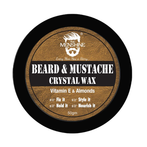 The Menshine Beard & Mustache Crystal Wax 50Gm With Vitamin-E & Almonds