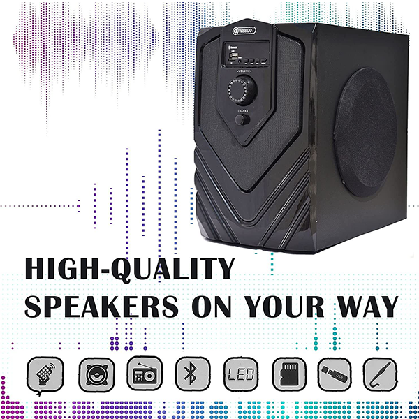 WEBOOT 9090 Wooden Multimedia Speaker (Black)