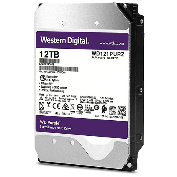 Western Digital 12TB Surveillance Hard Drive (WD121PURZ)